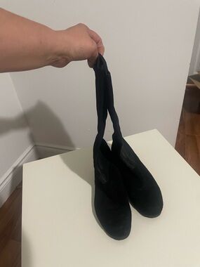 Nine West Black Suede Heeled Ankle Boots Size 9.5